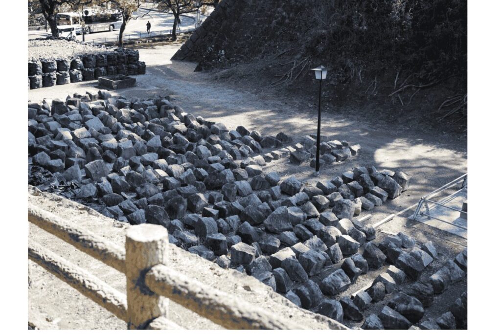 熊本城　熊本城石垣　崩落した石垣