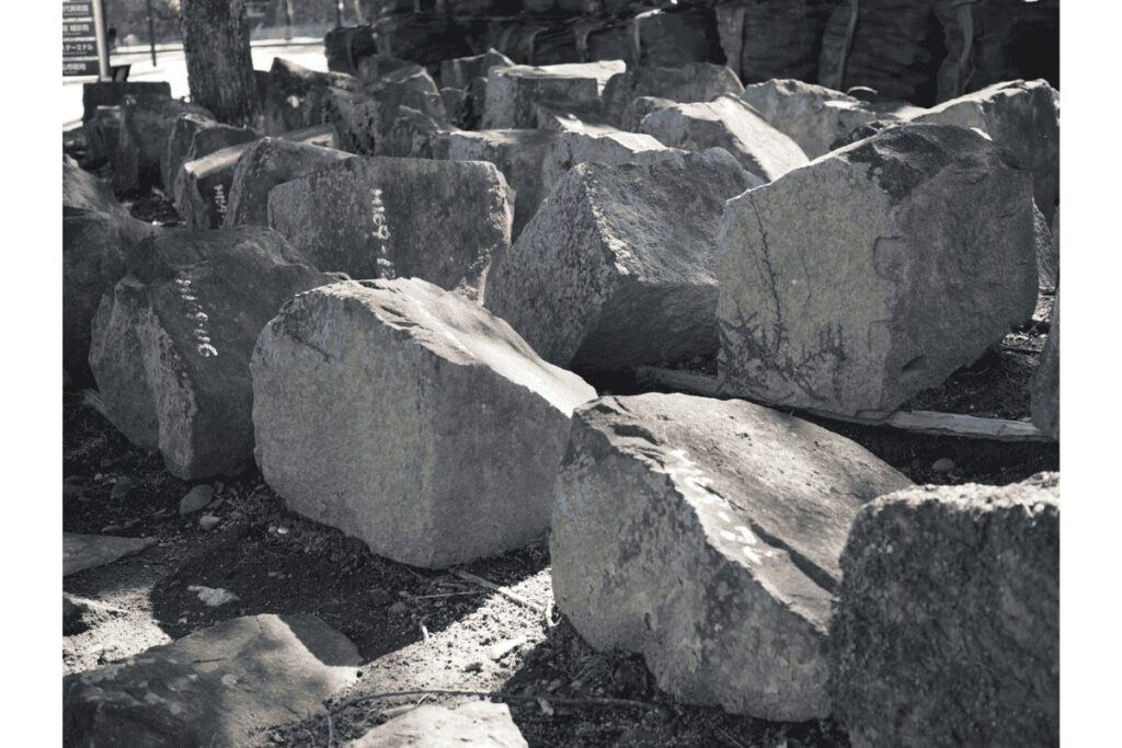 熊本城　熊本城石垣　崩落した石垣