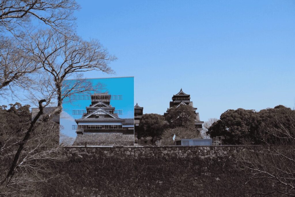 二の丸公園から望む熊本城