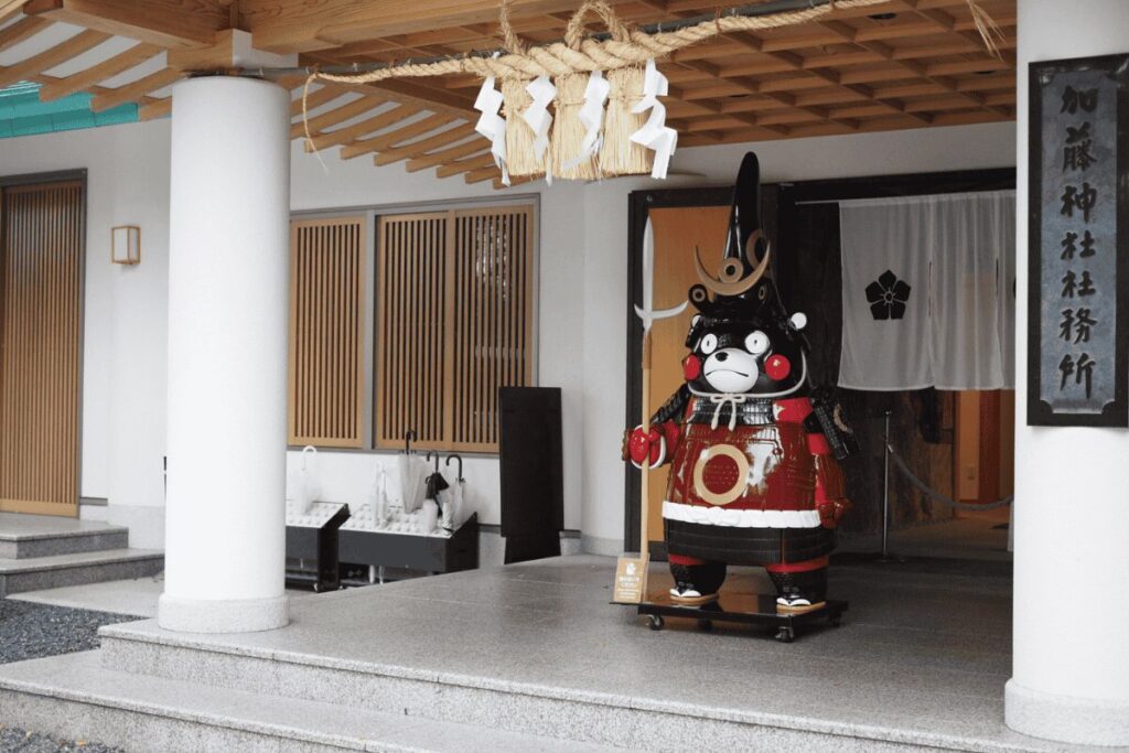 清正公に扮するくまモン
