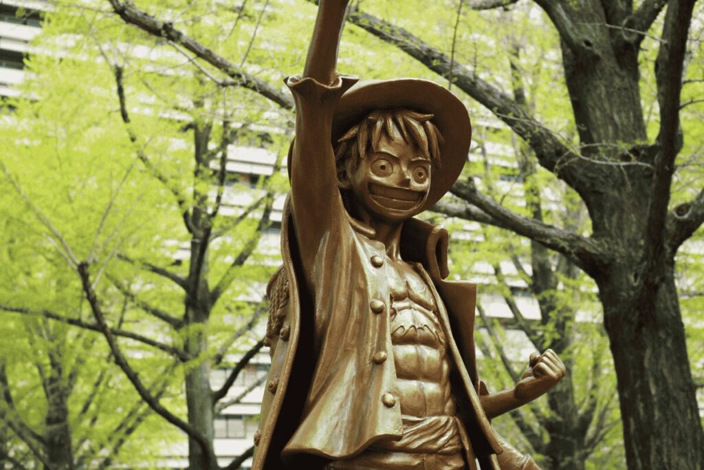 熊本県庁のルフィ像